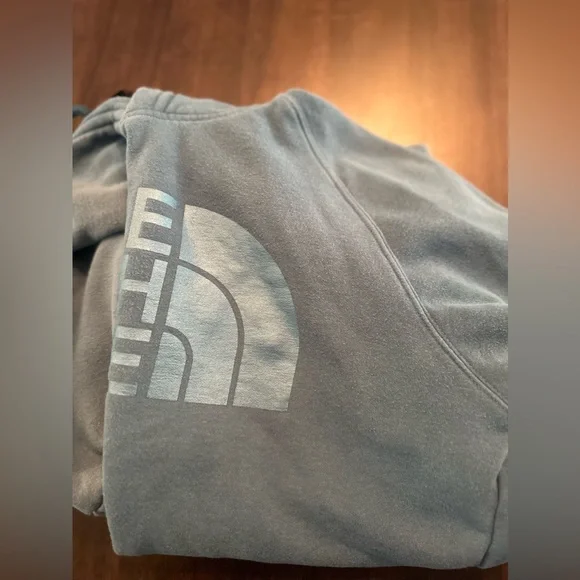 The North Face Sweatshirt Hoodie Women's S Long Sleeve Graphic Logo Pocket Blue - Picture 9 of 9